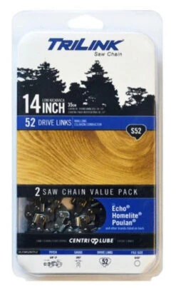 TriLink Twin Pack 14 In. S52 Semi Chisel Chainsaw Chain -Mowers Store 1803280 30976.1630021401