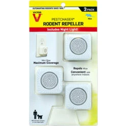 Victor Pest Mini Pestchaser Rodent Repeller W/Nightlight-3pk -Mowers Store 2221185 01 21191.1630130492