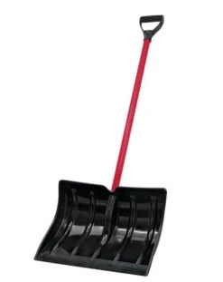 TRUE TEMPER 1673300 Snow Shovel, 18 In W Blade, 14 In L Blade, Combo Blade, Polyethylene Blade, Steel Handle