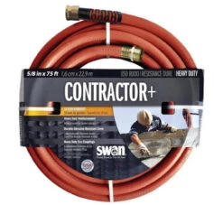 Swan Contractor+ 5/8" X 75' Rubber Heavy Duty Garden Hose